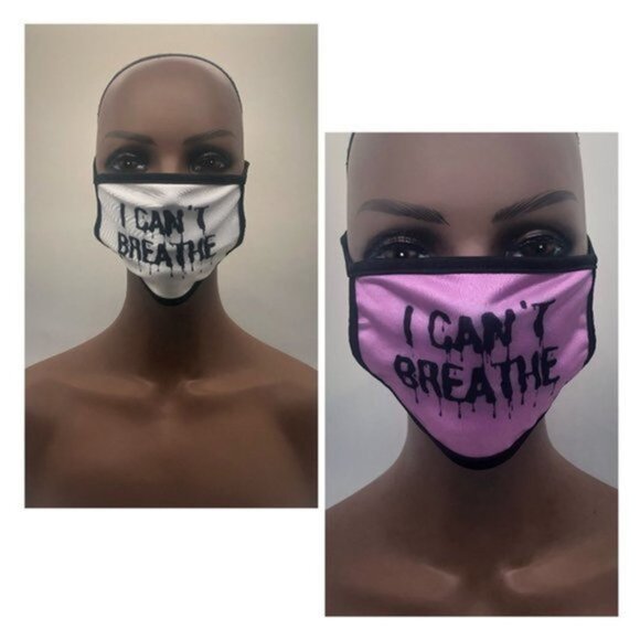 I Cant Breathe Face Mask For Unisex Pink Or White Fashion Style - Picture 1 of 11